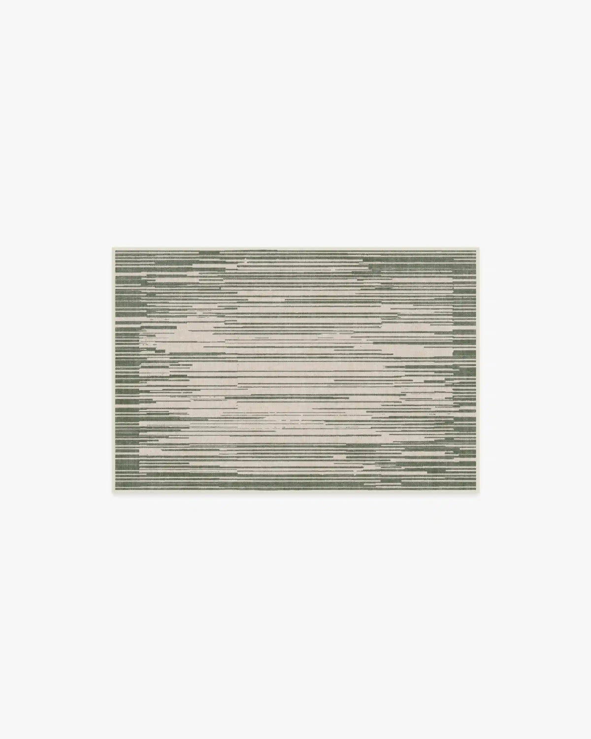 Striated Border Olive Green Rug