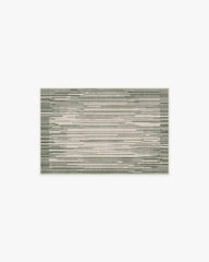 Striated Border Olive Green Rug