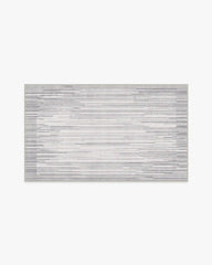 Striated Border Soft Grey Rug
