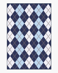Teddy Bear Argyle Navy & Blue Rug by Humberto Leon