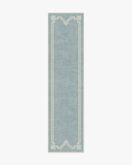 Chrysler Border Chambray Blue Rug by The Hiltons
