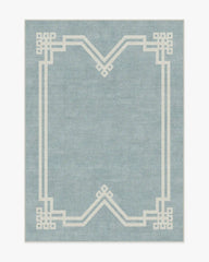 Chrysler Border Chambray Blue Rug by The Hiltons