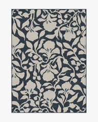 Flora Ink Blue & Ivory Rug by The Hiltons