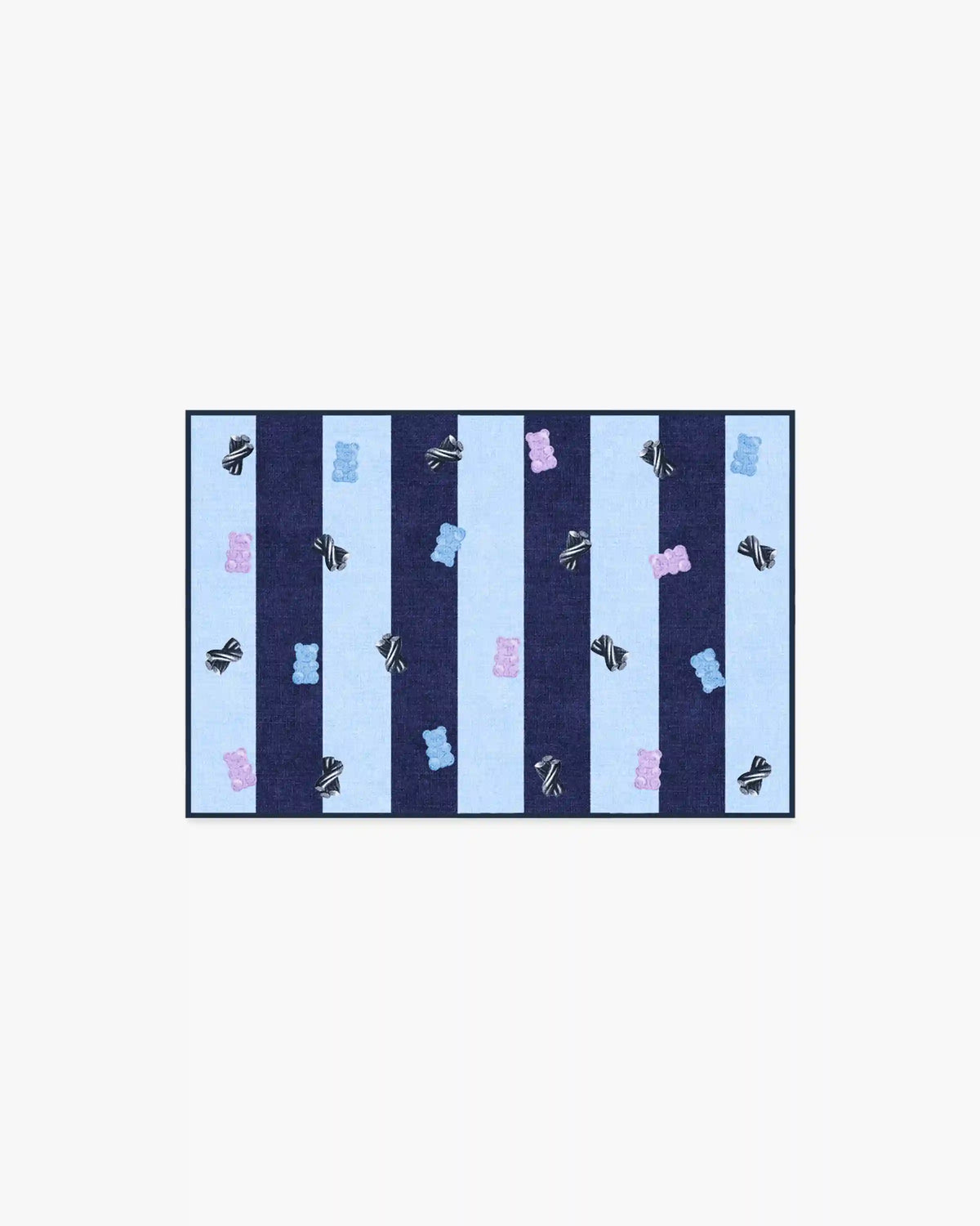 Todd Stripe Gummy Blue & Navy Rug by Humberto Leon