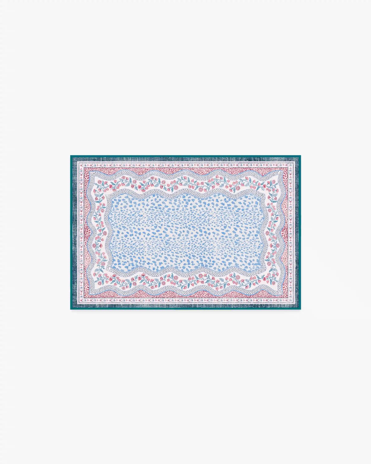 Wendy Animal Border Blue & Pink Rug by Humberto Leon
