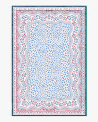 Wendy Animal Border Blue & Pink Rug by Humberto Leon