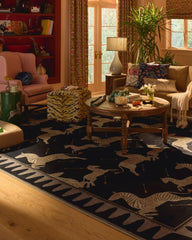 Zebras Black & Natural Rug by Scalamandré
