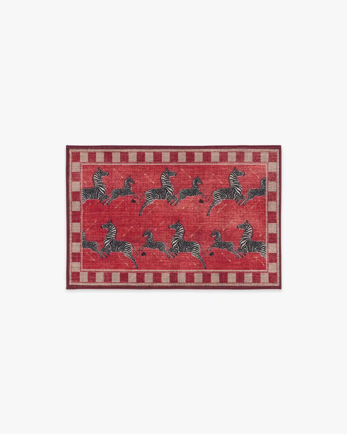 Zebras Red Rug by Scalamandré
