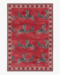 Zebras Red Rug by Scalamandré