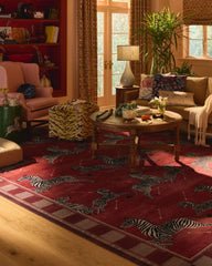 Zebras Red Rug by Scalamandré